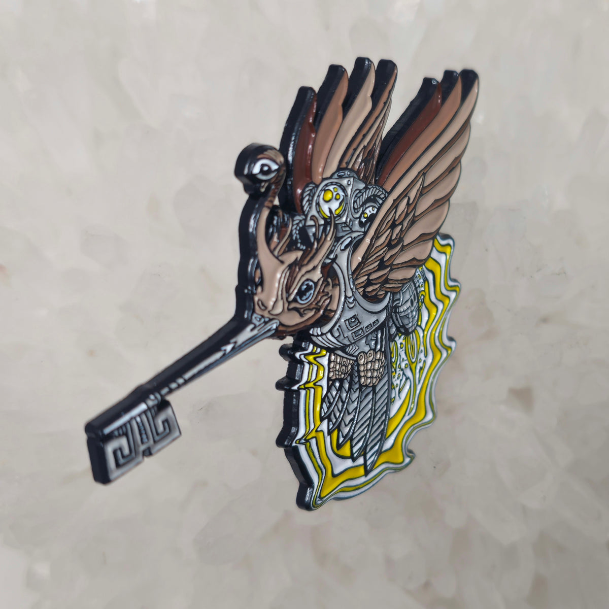 Android Humming Bird Skeleton Key Psychedelic Art V5 Enamel Pins Hat Pins Lapel Pin Brooch Badge Festival Pin