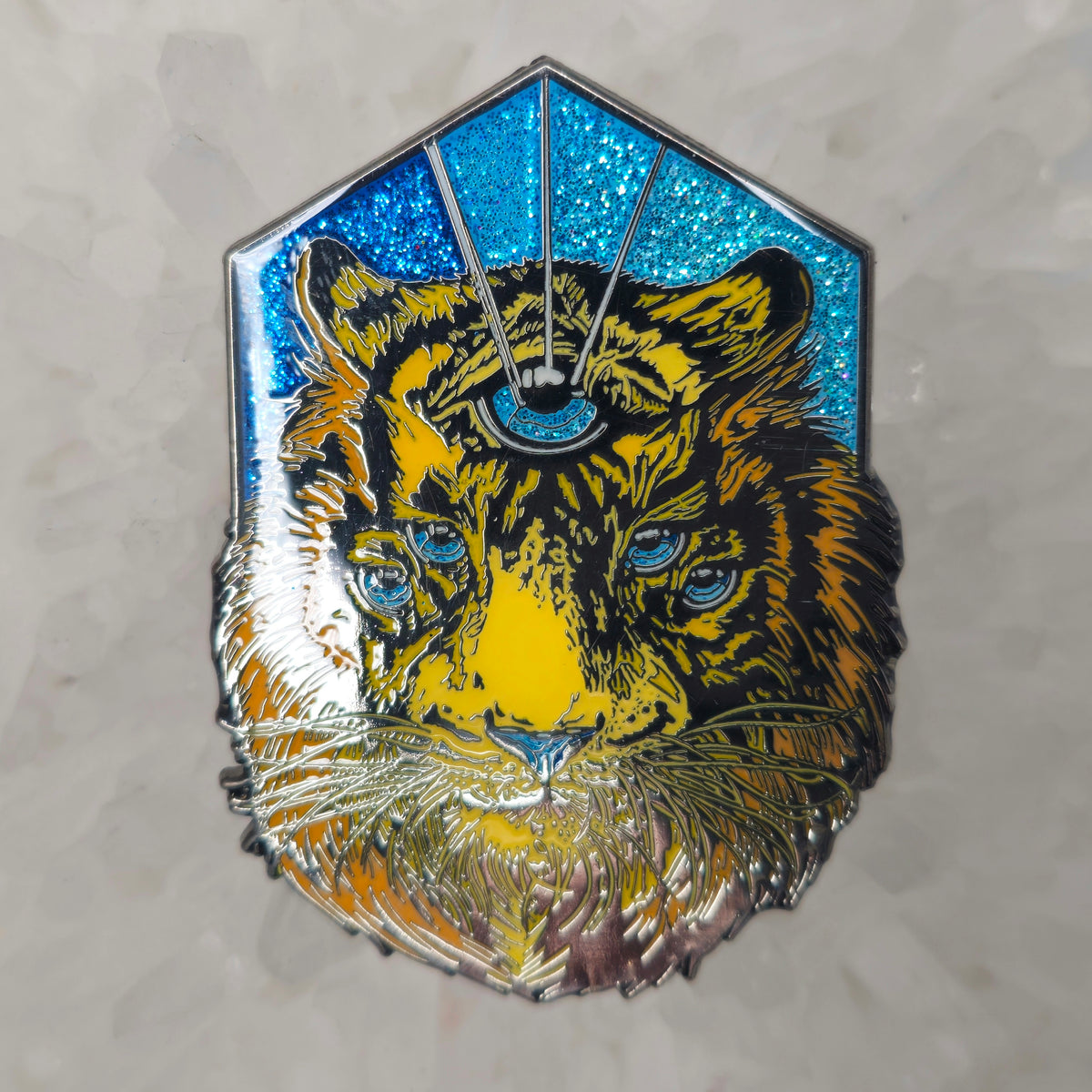 Third Eye Of The Tiger V3 Trippy Psychedelic Animal Art Glow Enamel Pins Hat Pins Lapel Pin Brooch Badge Festival Pin