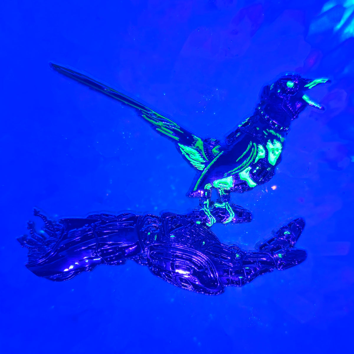 Android Bird Perch V4 Trippy Robot Psychedelic Cyborg Art 3D Enamel Pins Hat Pins Lapel Pin Brooch Badge Festival Pin