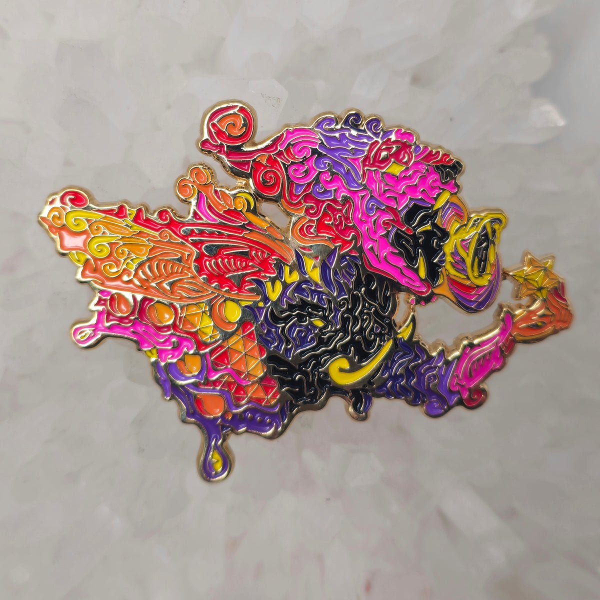 Lion Elephant Snake Cloud Creature V2 Lex Newtho Archangel Trippy Psychedelic Art 3D Enamel Pins Hat Pins Lapel Pin Brooch Badge Festival Pin