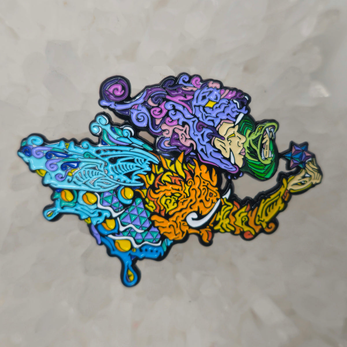 Lion Elephant Snake Cloud Creature Lex Newtho Archangel Trippy Psychedelic Art 3D Enamel Pins Hat Pins Lapel Pin Brooch Badge Festival Pin