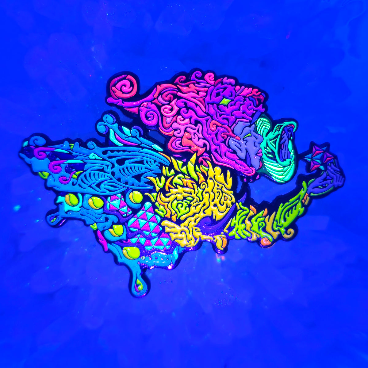 Lion Elephant Snake Cloud Creature Lex Newtho Archangel Trippy Psychedelic Art 3D Enamel Pins Hat Pins Lapel Pin Brooch Badge Festival Pin