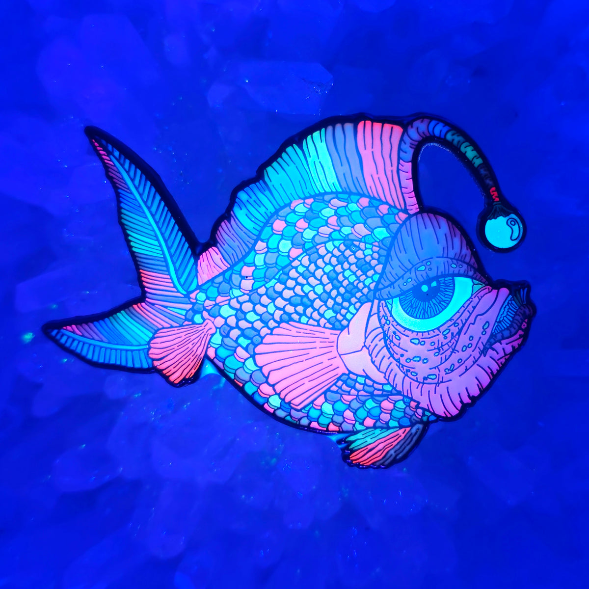Angler Fish V3 Psychedelic Animal Art Enamel Pins Hat Pins Lapel Pin Brooch Badge Festival Pin