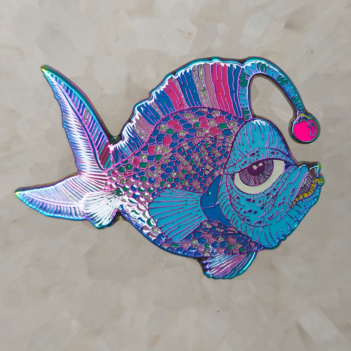 Angler Fish V4 Psychedelic Animal Art Enamel Pins Hat Pins Lapel Pin Brooch Badge Festival Pin