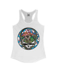 Dancing Terrapin Mushroom Village Stealie Turtle Forever Grateful Shakedown Dead Lot Dancing Bear Dead Lot Women's Ideal Racerback Tank Top