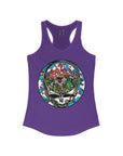 Dancing Terrapin Mushroom Village Stealie Turtle Forever Grateful Shakedown Dead Lot Dancing Bear Dead Lot Women's Ideal Racerback Tank Top