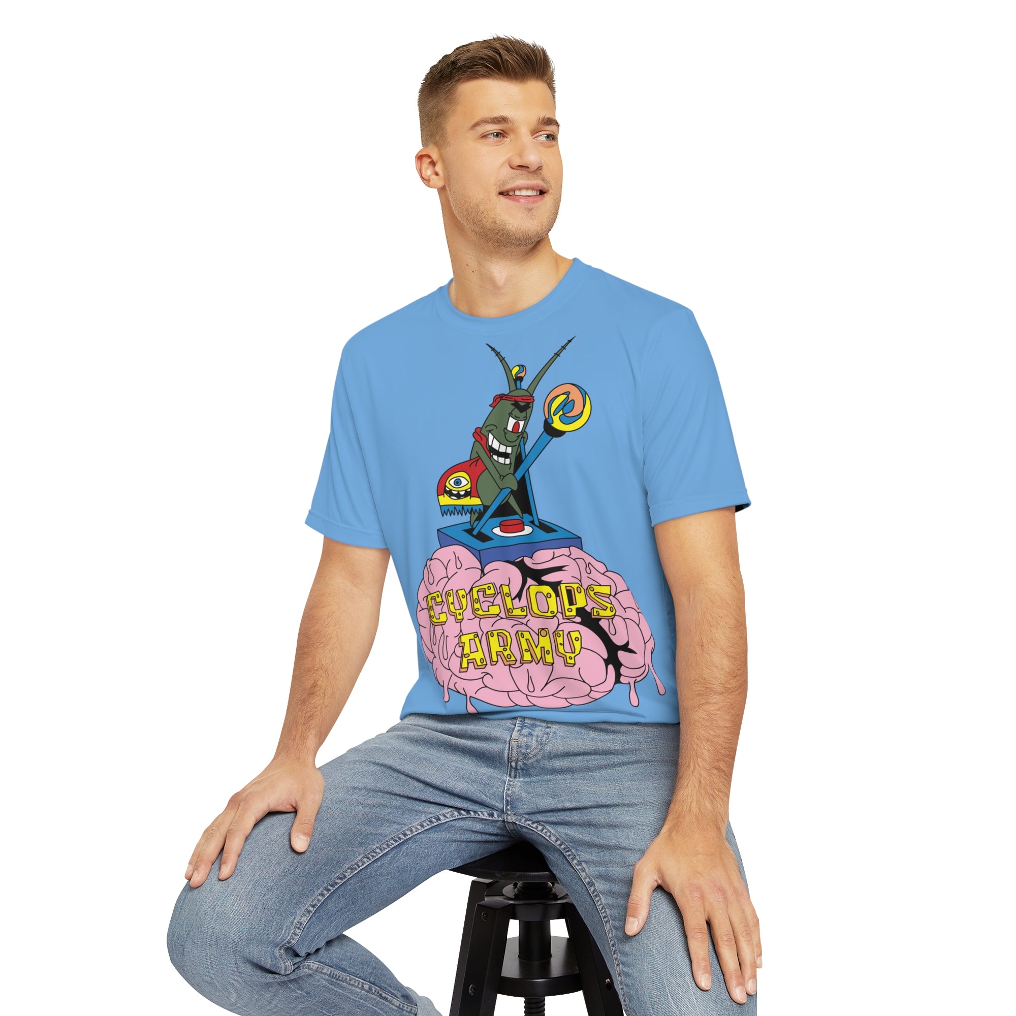 Cyclops Army Plankton Riddim Goblin Sponge Edm Bob Dubstep Men&#39;s Polyester Tee T Shirt Tshirt T-Shirt By Erin Barnhart X Mythical Merch