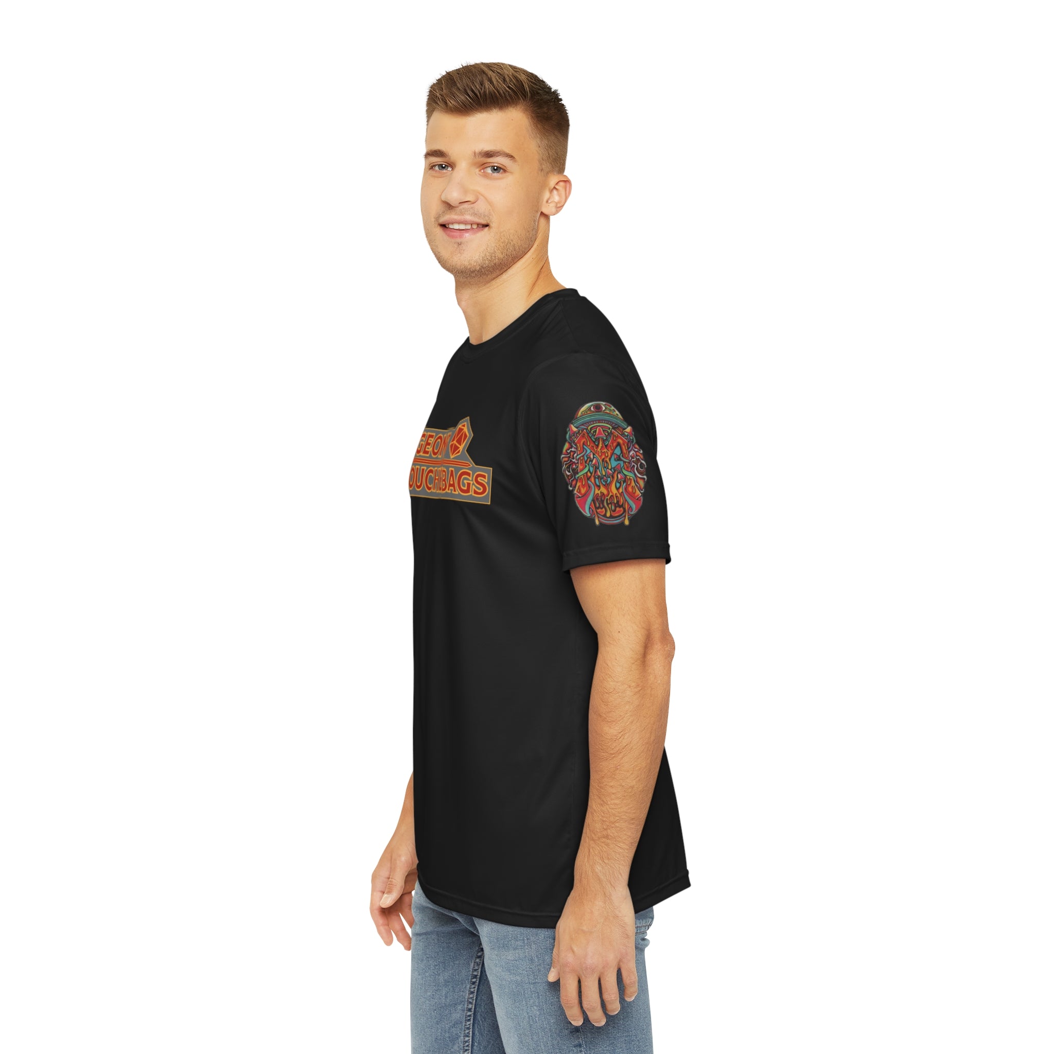 Dungeons &amp; Douchebags D &amp; D D20 Dice Nerd Fantasy Game Video Game Men&#39;s Polyester T Shirt Tee Tshirt T-shirt Shirt By Mythical Merch