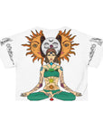 Mythical Sun Moon Goddess Meditation Woman Women's Cropped Tee Shirt AOP Crop Tee Crop Top By Mythical Merch