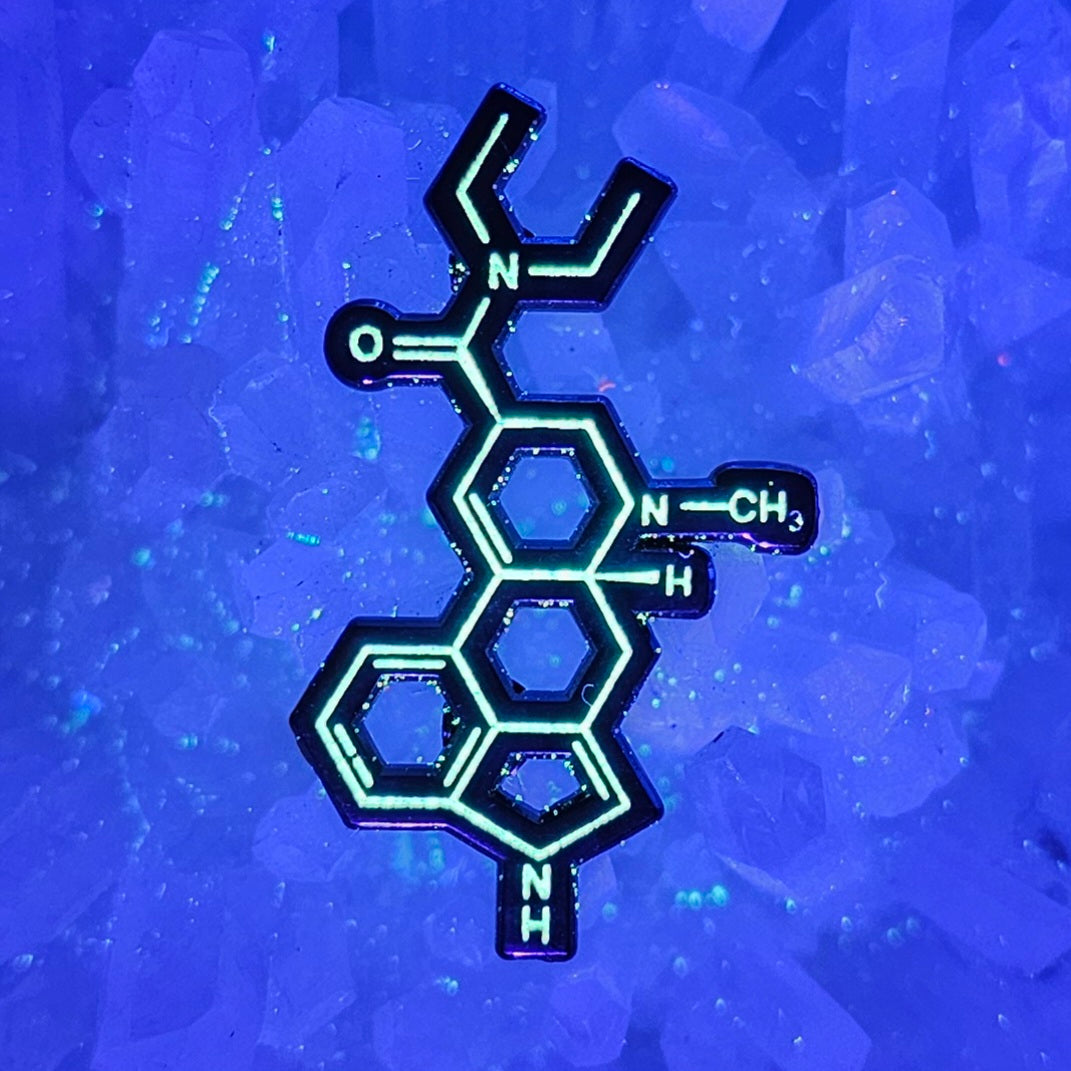 Lsd Molecule Acid Blotter Glow Enamel Pins Hat Pins Lapel Pin Brooch Badge Festival Pin
