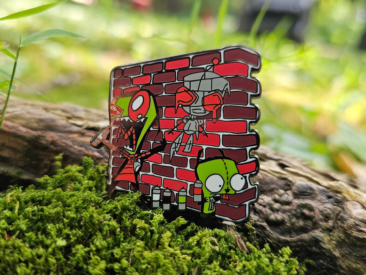 Gir Pin Girffiti Invader Gir Graffiti Zim 90s Cartoon Glow Enamel Pins Limited ...
