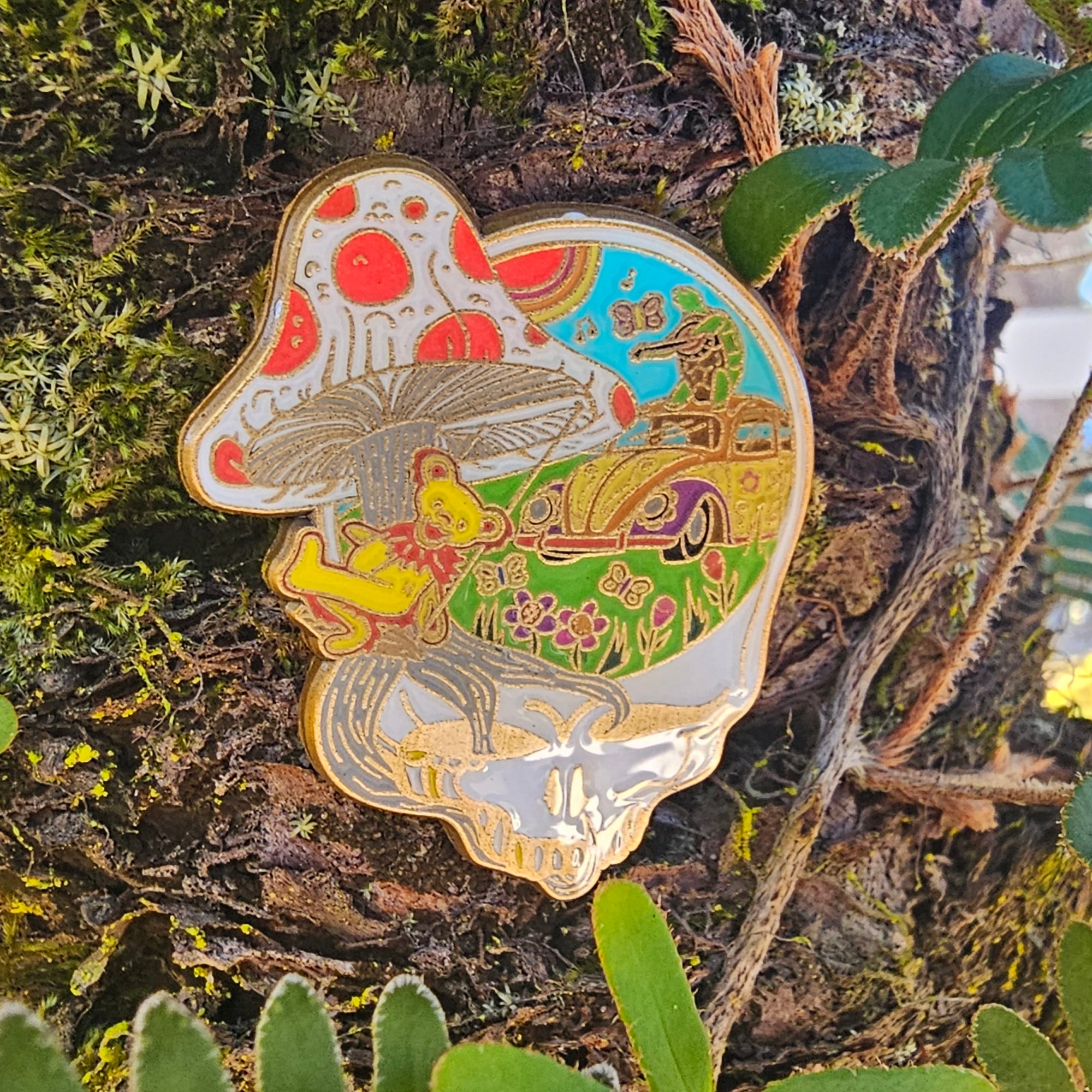 Set Of 2 - Swing To Another Universe Stealie Day &amp; Night Editions Grateful Shakedown Street Dead Lot Enamel Pins Limited Edition Hat Pins Lapel Pin Brooch Badge Festival Pin