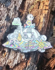 5 Pack - Trippy Ship Rick And Festival Fiend Morty Psychedelic Limited Edition Glow Enamel Pins Wholesale Hat Pins Bulk Lapel Pin Brooch Badge Festival Pin