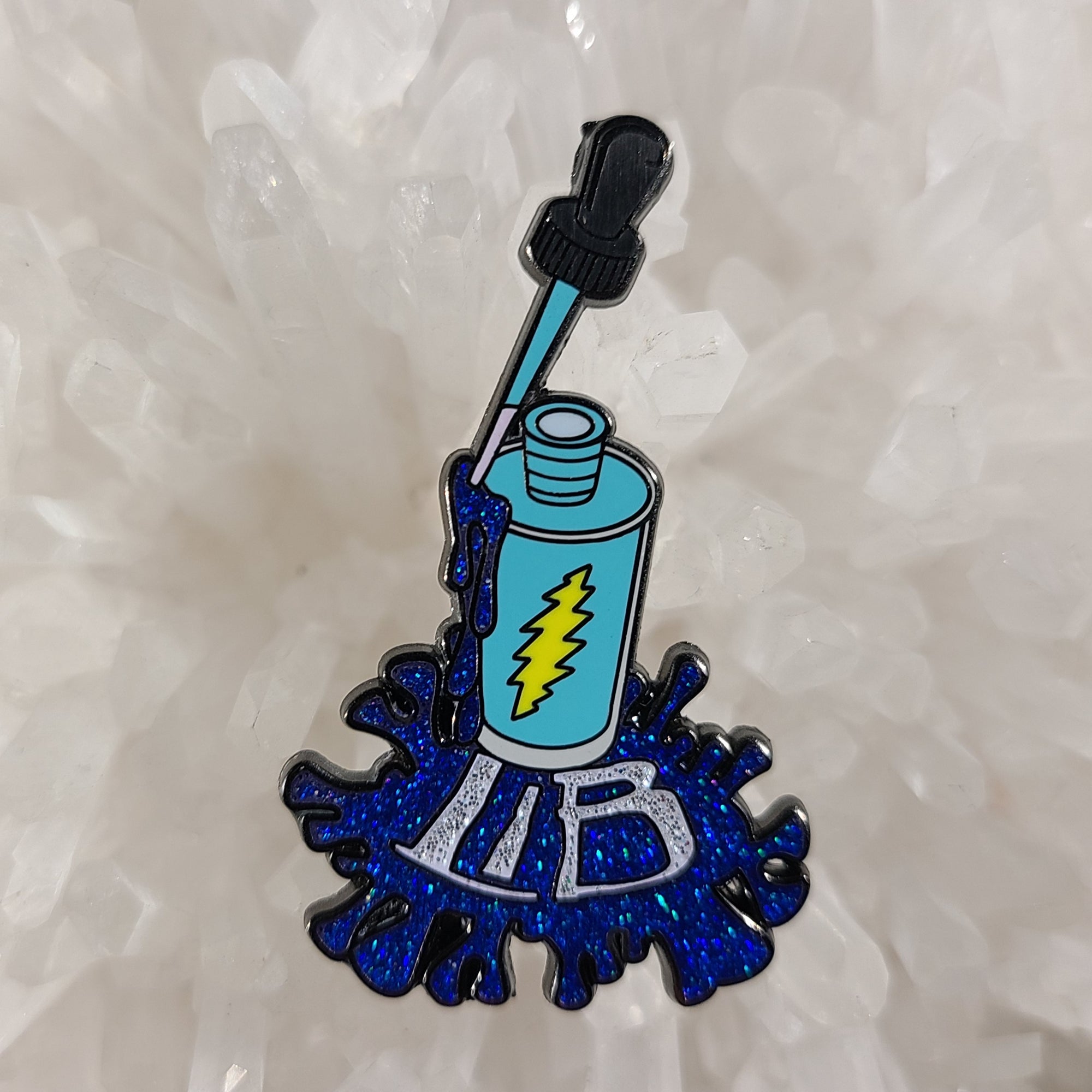 Lightning In a Bottle Festival Dead Lot Forever Grateful LSD Dropper Blue Enamel Pins Hat Pins Lapel Pin Brooch Badge Festival Pin
