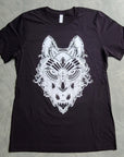 Sacred Crystal Wolf Fractal Coyote Trippy Dog Psychedelic Art Wolves Black Unisex Short Sleeve T Shirt
