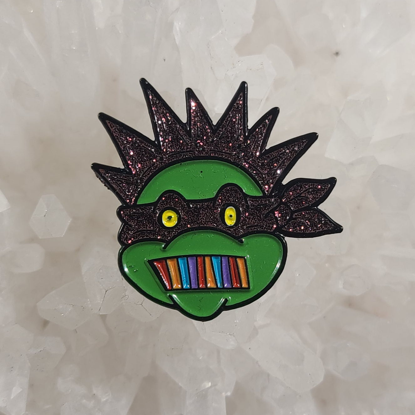Teenage Mutant Ween Ninja Turtle Boog Boognish Mashup Jam Band Music Dark Glitter Enamel Hat Pin
