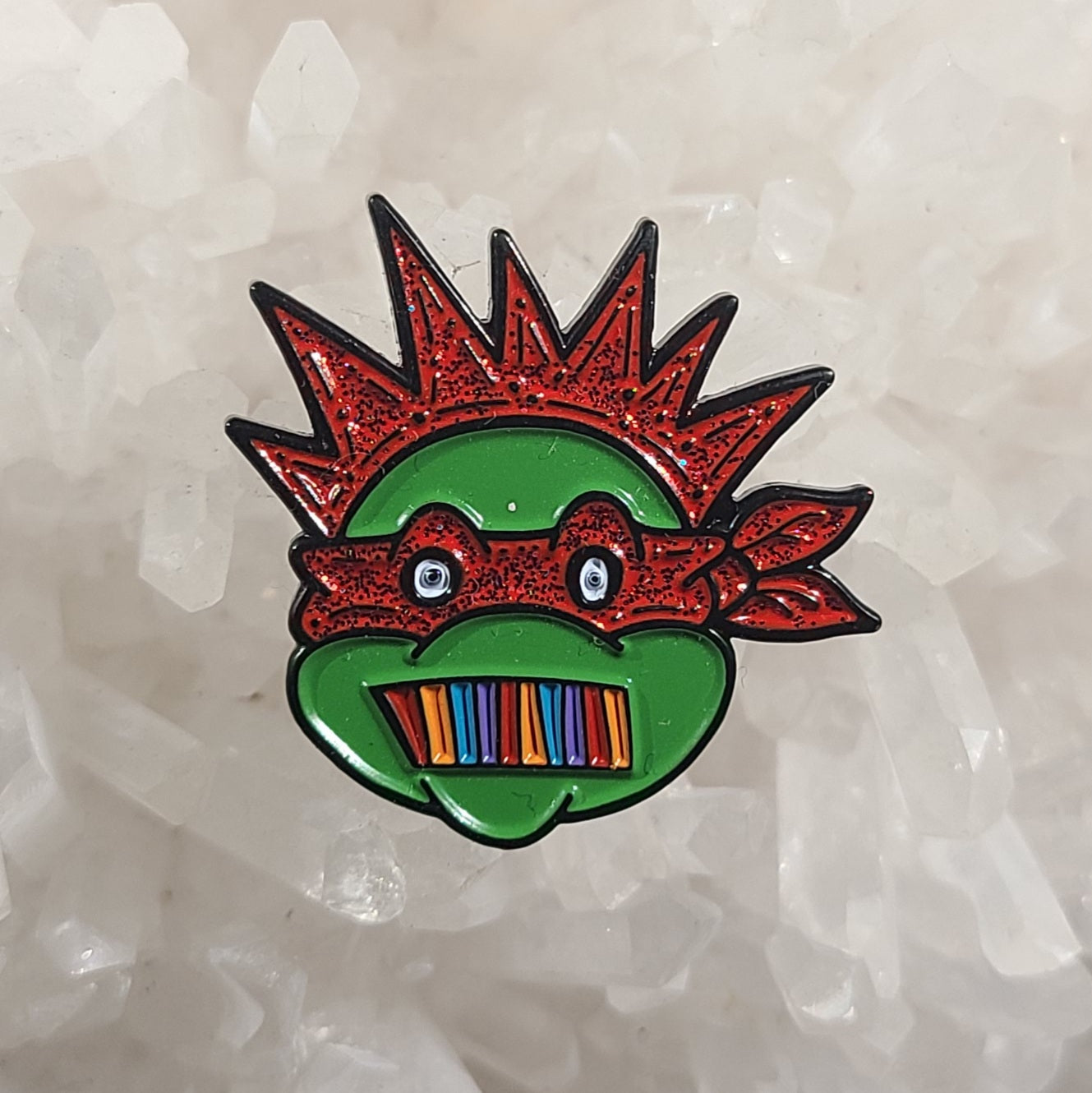 Teenage Mutant Ween Ninja Turtle Boog Raphael Boognish Mashup Jam Band Music Glitter Enamel Hat Pin