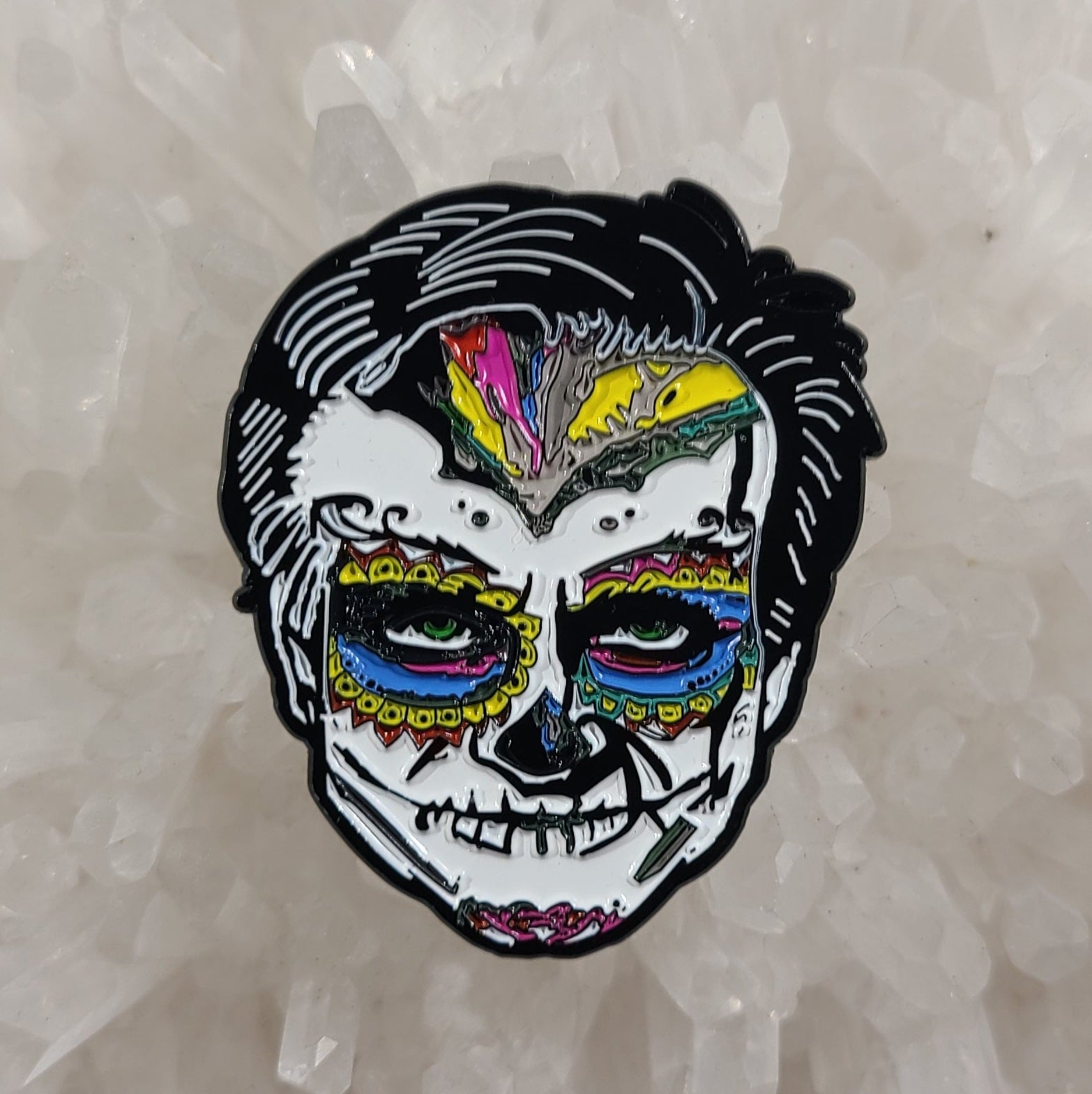 Sugar Skull Robin Williams Trippy Art Enamel Hat Pin