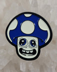 Blue Magic Mushroom Psilocybin Trippy Art Glow Enamel Pins Hat Pins Lapel Pin Brooch Badge Festival Pin