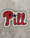 Pill Festival MLB NFL NBA Athletic Philadelphia Drug Glitter Glow Enamel Hat Pin