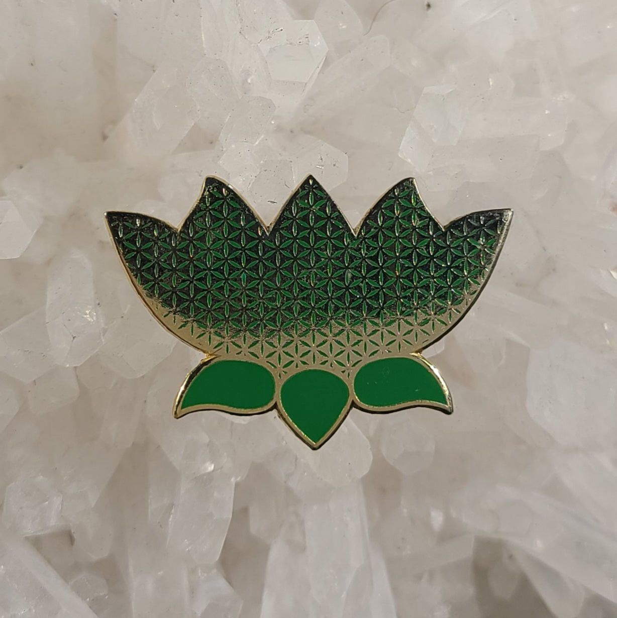 Chakra Flower Lotus Bloom Green Enamel Pins Hat Pins Lapel Pin Brooch Badge Festival Pin