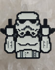 Fuck Off Storm Trooper Pixel 16 Bit Pin Wars Glow Enamel Pins Hat Pins Lapel Pin Brooch Badge Festival Pin