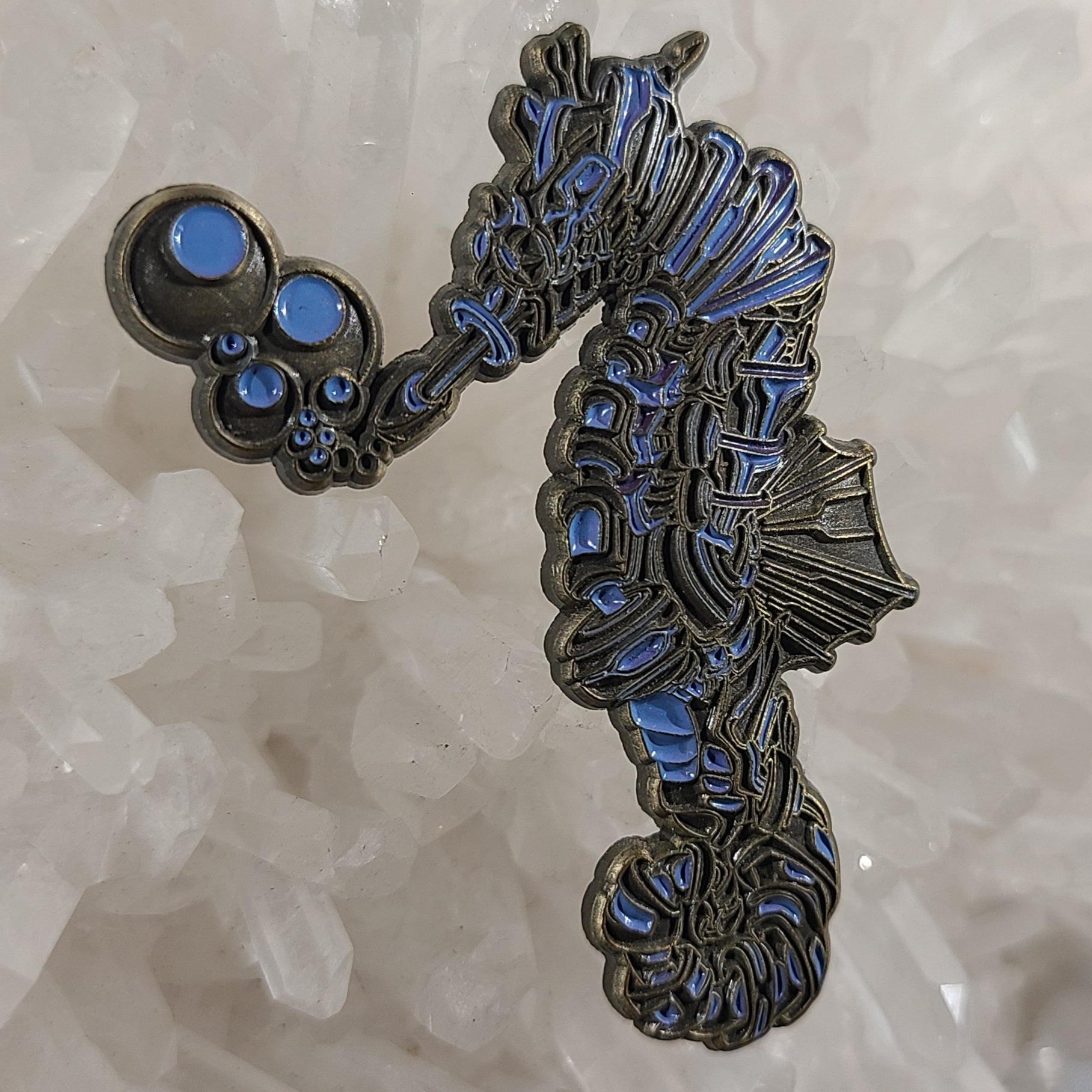 Trippy Bubble Seahorse Sea Horse Aquatic Psychedelic Art V1 3D Enamel Hat Pin