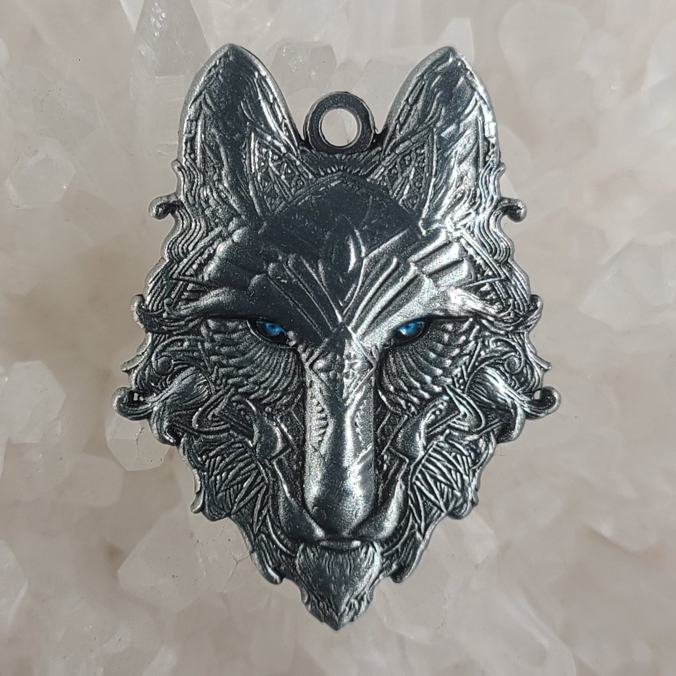 10 Pack - Crystal Third Eye Wolf Sacred Geometry Animal Wolves Dog Coyote Wholesale 3D Metal Pendant Charms Necklace Charms Car Mirror Jewelry