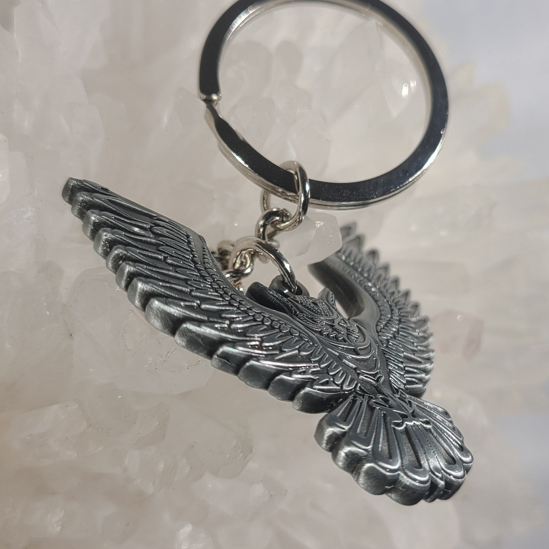 10 Pack - Night Owl Flight Tribal Wings Bat Bird Animal Silver 3D Metal Keychains Wholesale Key-Chain Key Chains