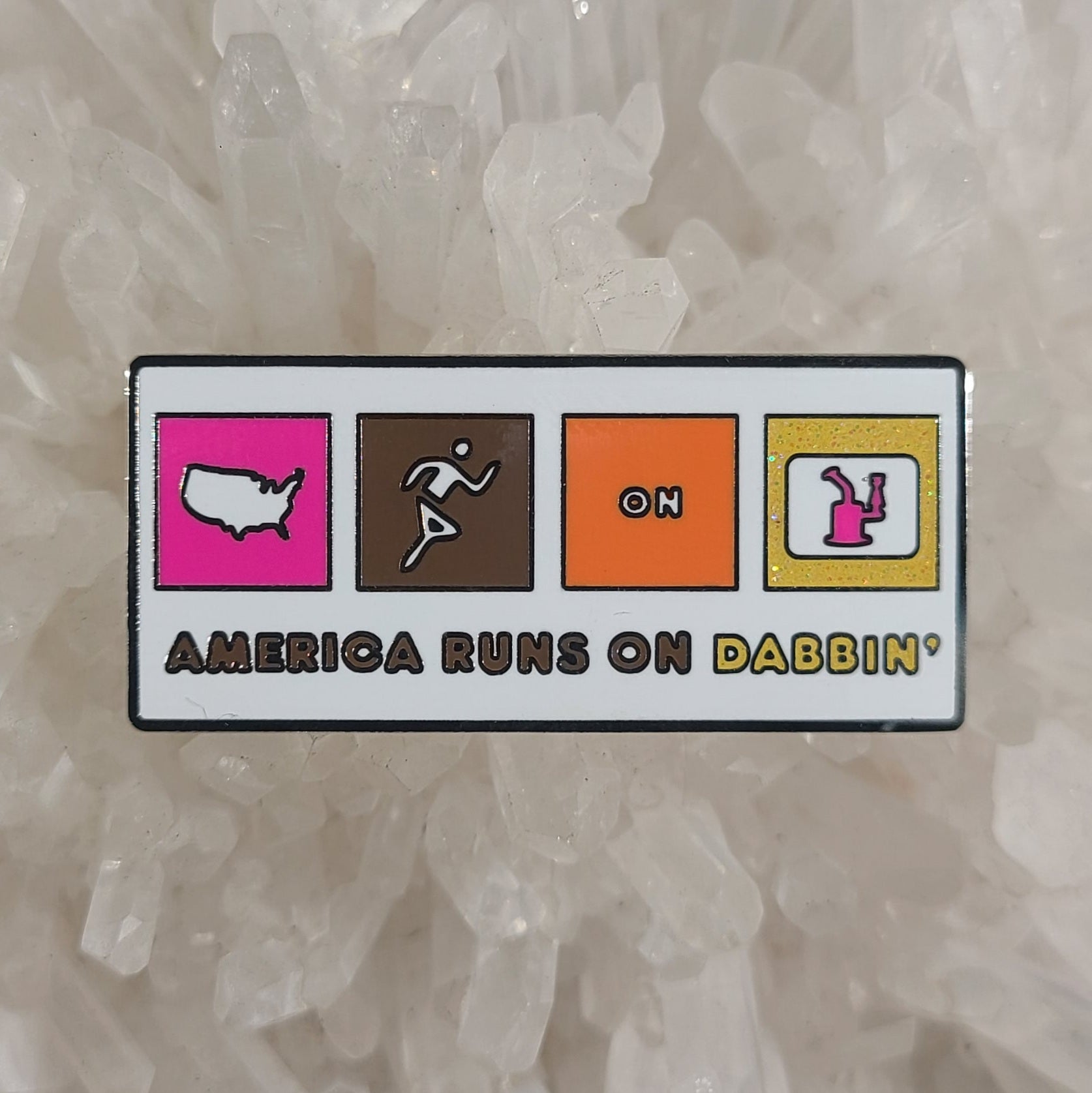 America Runs On Dabbin Dunkin Dabs Weed Coffee Enamel Pins Hat Pins Lapel Pin Brooch Badge Festival Pin