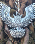 10 Pack - Night Owl Flight Tribal Wings Bat Bird Animal Silver 3D Metal Keychains Wholesale Key-Chain Key Chains