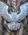 5 Pack - Night Owl Flight Tribal Wings Bat Bird Animal Silver 3D Metal Keychains Wholesale Key-Chain Key Chains