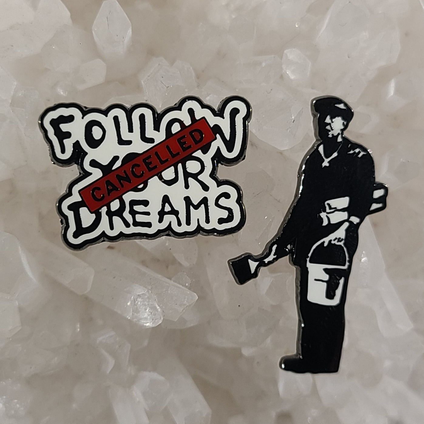Cancelled Dreams Banksy Enamel Pins Hat Pins Lapel Pin Brooch Badge Festival Pin Set(2)