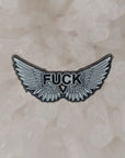 Dont Give A Flying Fuck Wings Funny Comedy Glow Enamel Pins Hat Pins Lapel Pin Brooch Badge Festival Pin