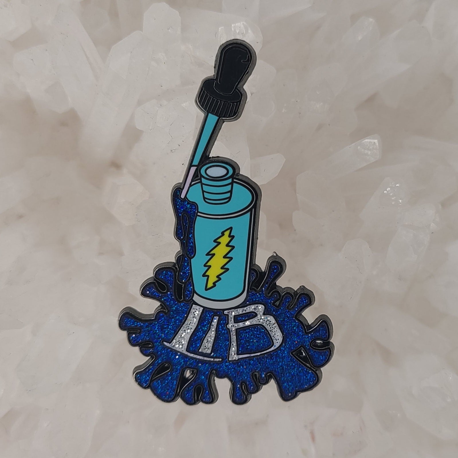 Lightning In a Bottle Festival Dead Lot Forever Grateful LSD Dropper Blue Enamel Pins Hat Pins Lapel Pin Brooch Badge Festival Pin