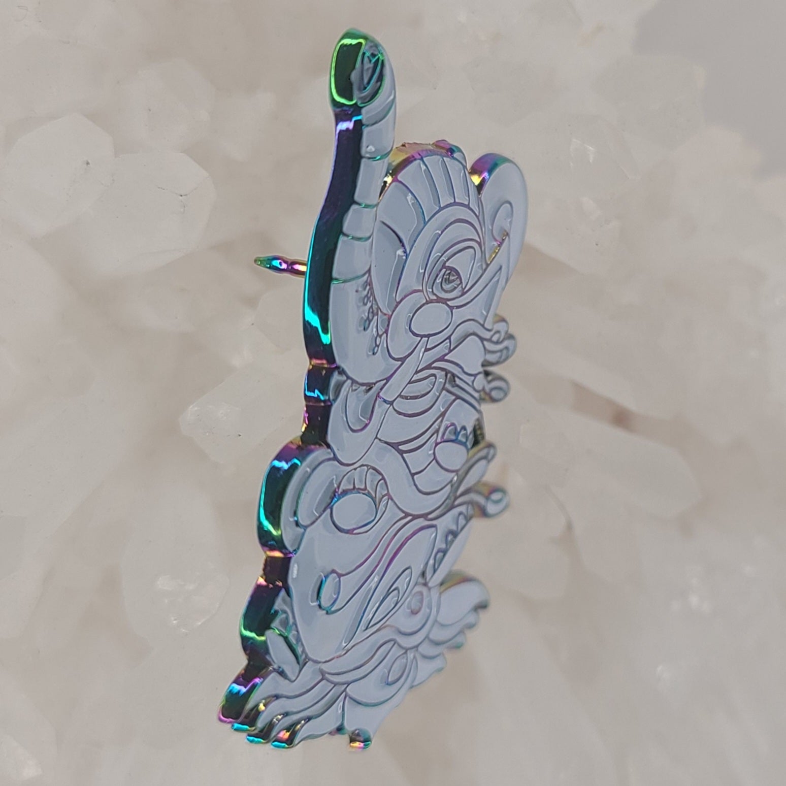 Trippy Elephant Psychedelic Art Anodized Metal 3D Enamel Hat Pin