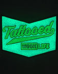Tattooed Wook Life Tattoo Hippie Rave Ink Purple Glow Enamel Hat Pin
