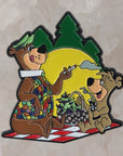Yogi N Boo Boo Bear Trippy Picnic Stoners 60s Cartoon Enamel Hat Pin