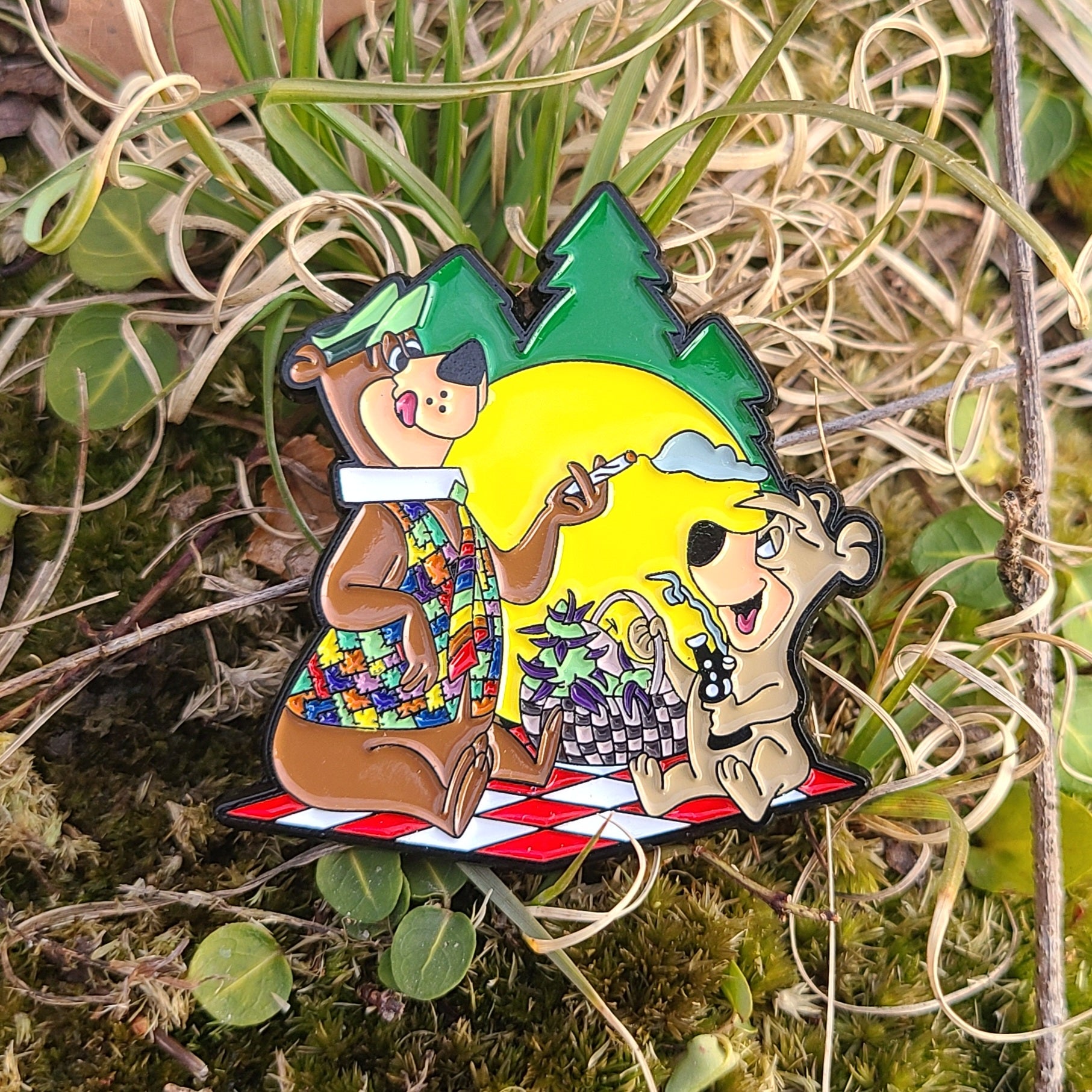 10 Pack - Yogi N Boo Boo Bear Trippy Picnic Stoners Wholesale Enamel Pins Hat Pins Lapel Pin Brooch Badge Festival Pin