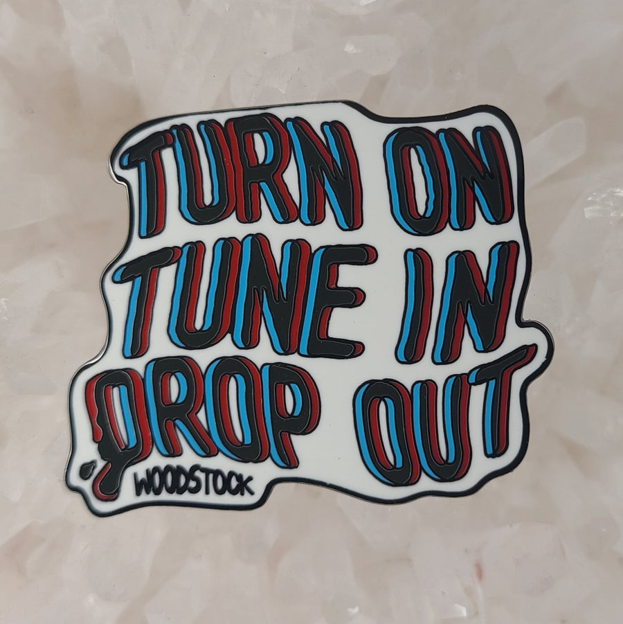 Turn On Tune In Drop Out Woodstock Festival Enamel Hat Pin
