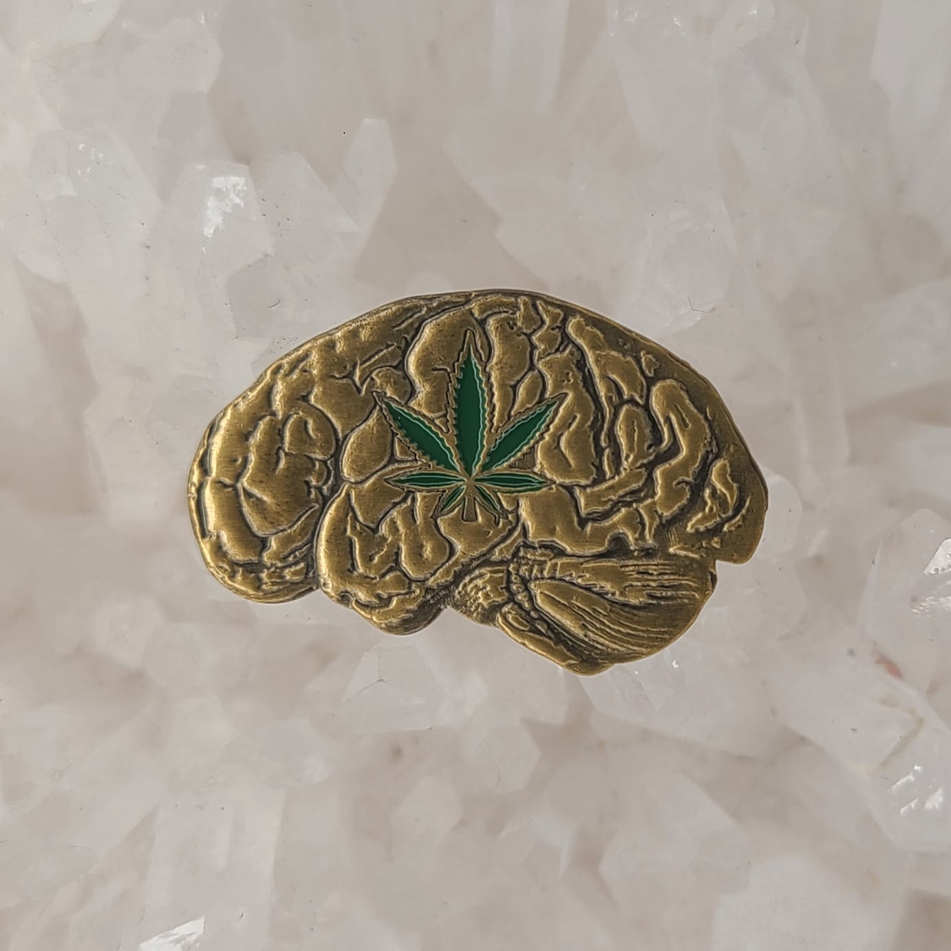 Weed Brain Pot Head Cannabis 3D Metal Enamel Pins Hat Pins Lapel Pin Brooch Badge Festival Pin