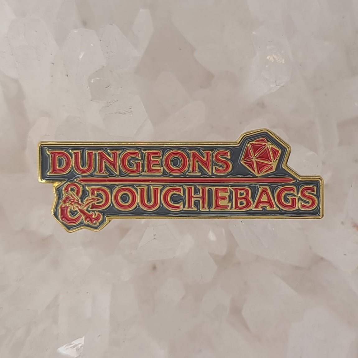 Dungeons And Douchebags DnD D20 Dragon Enamel Pins Hat Pins Lapel Pin Brooch Badge Festival Pin