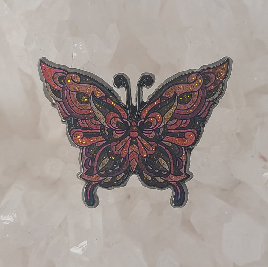 Flutter Fly Trippy Butterfly V2 Psychedelic Art Enamel Pins Hat Pins Lapel Pin Brooch Badge Festival Pin