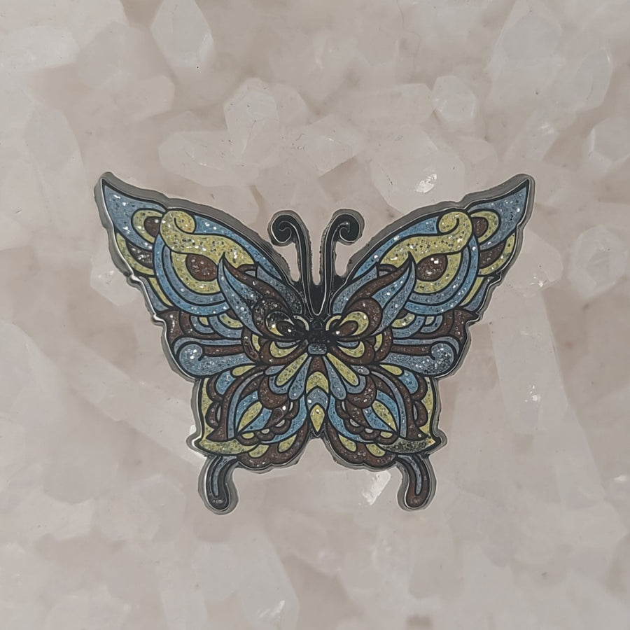 Flutter Fly Trippy Butterfly V10 Psychedelic Art Enamel Pins Hat Pins Lapel Pin Brooch Badge Festival Pin