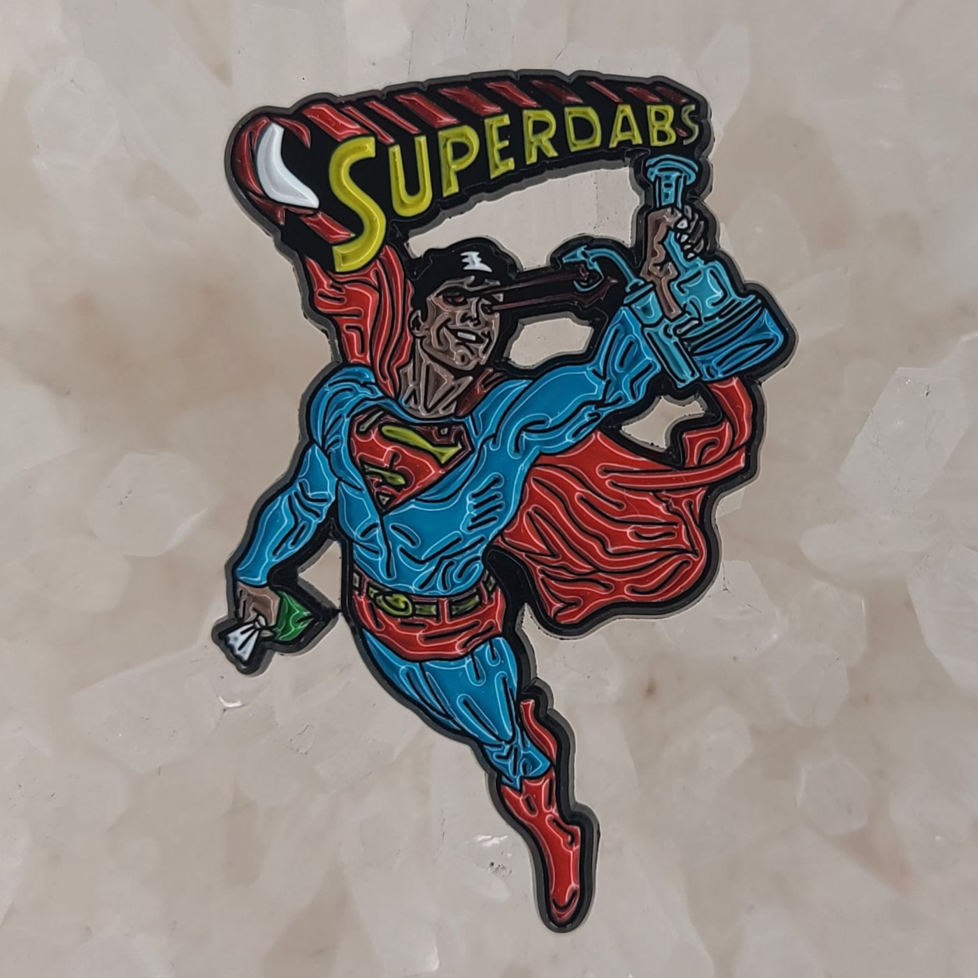 Super Dabs Super Hero Weed Dab Comic Book Cartoon 420 Enamel Hat Pin