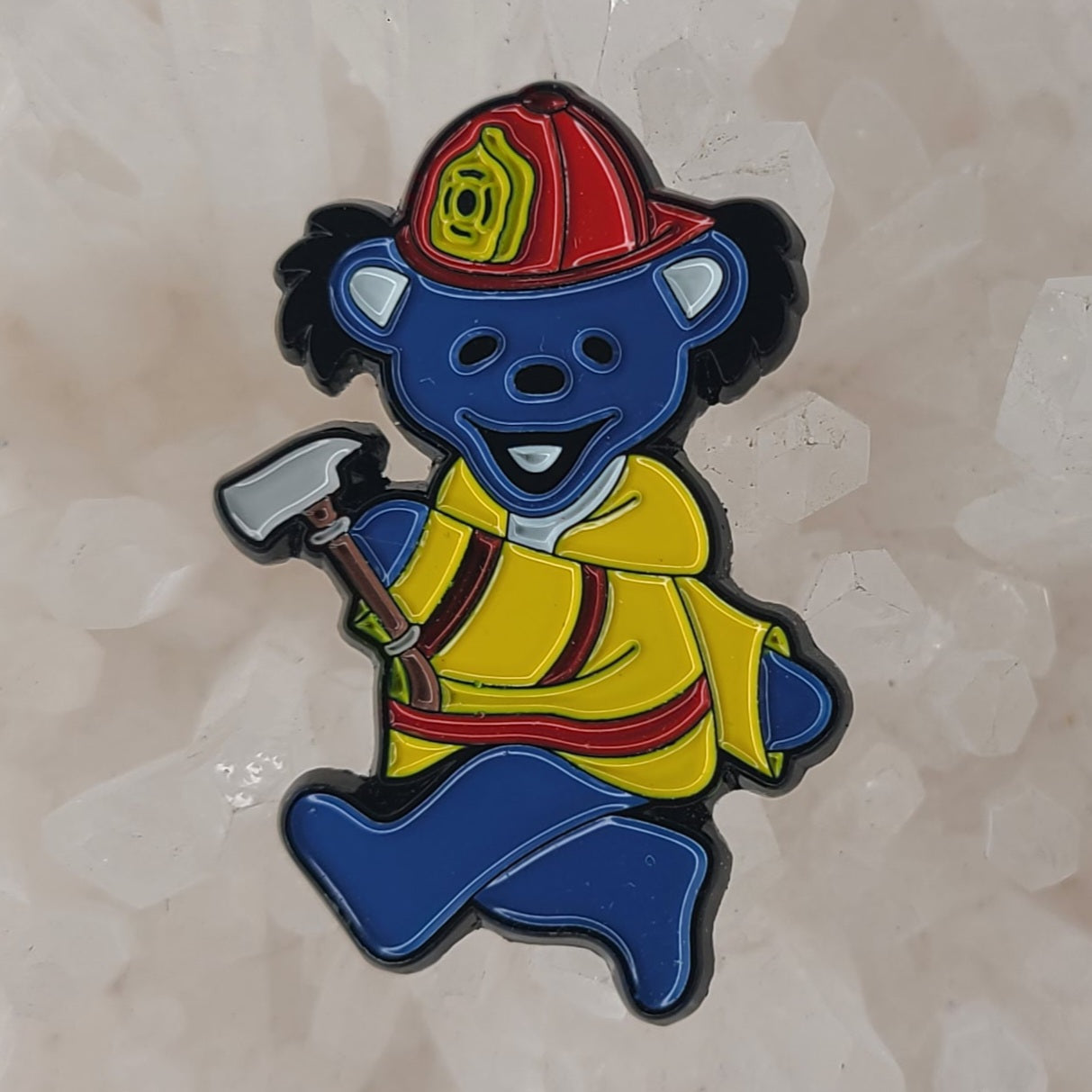 Forever Grateful Fireman Bear Dancing Fire Fighter Dead Lot Blue Enamel Pins Hat Pins Lapel Pin Brooch Badge Festival Pin