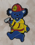 Forever Grateful Fireman Bear Dancing Fire Fighter Dead Lot Blue Enamel Pins Hat Pins Lapel Pin Brooch Badge Festival Pin