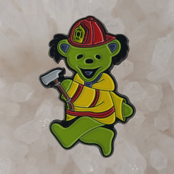 10 Pack - Forever Grateful Fireman Bear Dancing Fire Fighter Dead Lot Green Wholesale Enamel Pins Hat Pins Lapel Pin Brooch Badge Festival Pin