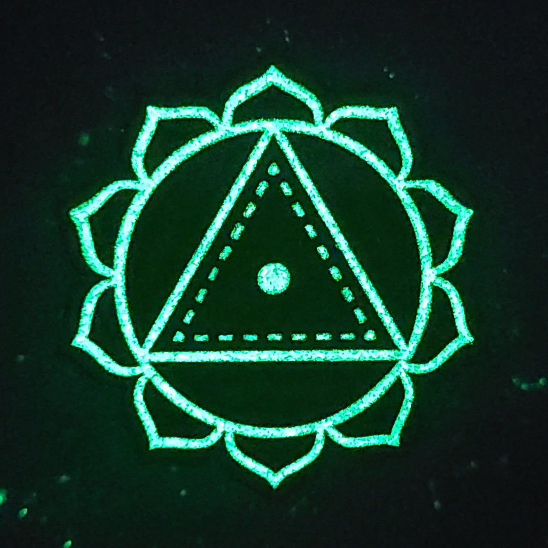 Solar Plexus Chakra Series Meditation Buddha Psychedelic Art Glow Enamel Hat Pin
