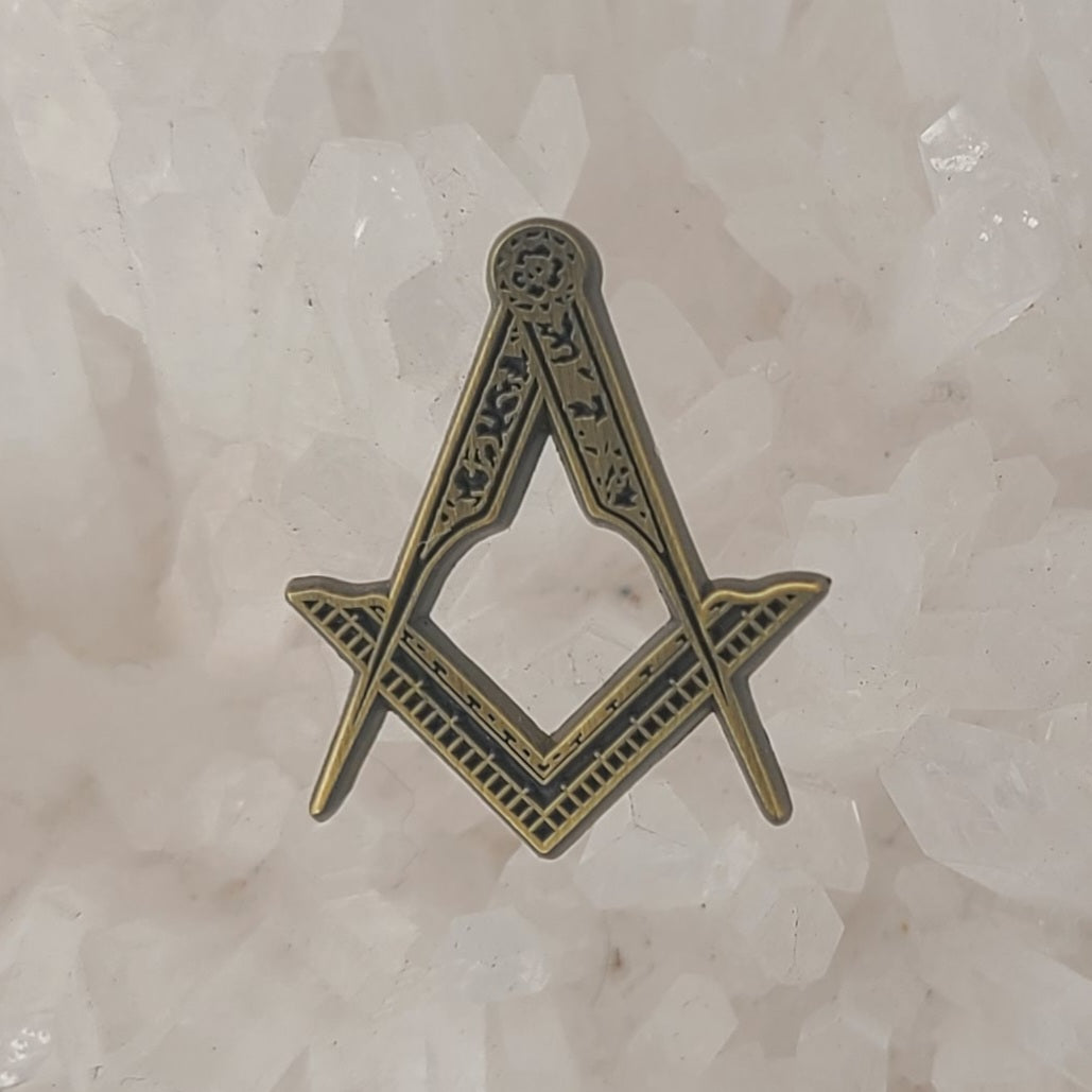 Free Mason Compass Symbol Enamel Pins Hat Pins Lapel Pin Brooch Badge Festival Pin